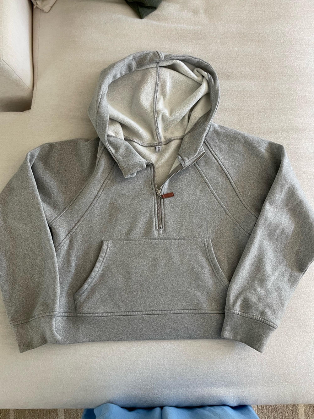 Laslulu Heather Gray Half-Zip Hoodie Sweatshirt